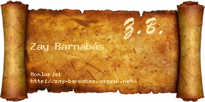 Zay Barnabás névjegykártya
