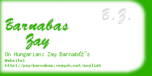 barnabas zay business card